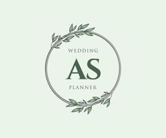 como colección de logotipos de monograma de boda con letras iniciales, plantillas florales y minimalistas modernas dibujadas a mano para tarjetas de invitación, guardar la fecha, identidad elegante para restaurante, boutique, café en vector