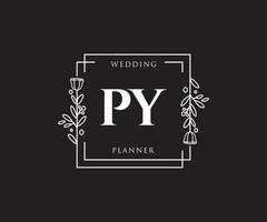 Initial PY feminine logo. Usable for Nature, Salon, Spa, Cosmetic and Beauty Logos. Flat Vector Logo Design Template Element.
