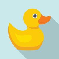 Yellow duck icon, flat style vector