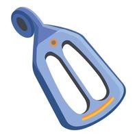 Aluminum carabiner icon, flat style vector