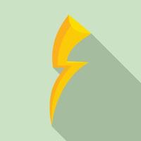 Shock lightning bolt icon, flat style vector