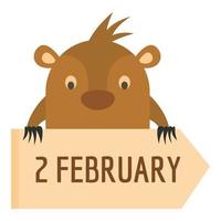 February icon, flat style vector