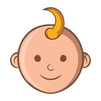 Baby face icon, cartoon style vector