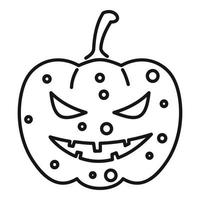 Smiling pumpkin icon, outline style vector