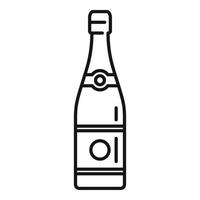 icono de botella de champán francés, estilo de esquema vector