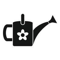 Flower watering can icon, simple style vector