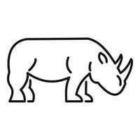icono de cuerno de rinoceronte, estilo de contorno vector