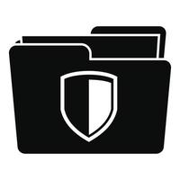 Protected folder icon, simple style vector