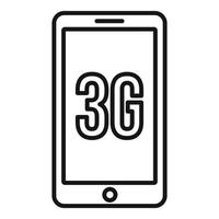 Icono de teléfono personal 3g, estilo de esquema vector