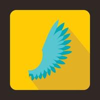 Light blue wing icon, flat style vector
