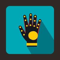 Electronic glove icon, flat style vector