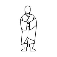 Buddhist monk icon, outline style vector