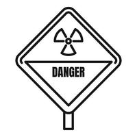 icono de zona de radiación de peligro, estilo de esquema vector