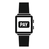 Smartwatch digital wallet icon, simple style vector