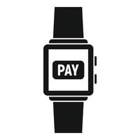 Smartwatch digital wallet icon, simple style vector