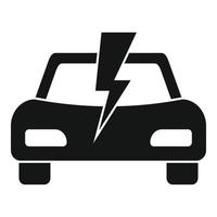 Eco electric car icon, simple style vector