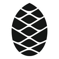 Conifer pine cone icon, simple style vector