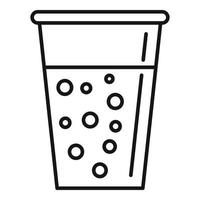 icono de vaso de jugo de apio, estilo de contorno vector