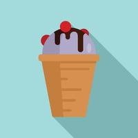 Lolly ice cream icon, flat style vector