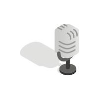 Retro microphone icon, isometric 3d style vector