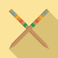 icono de palo de croquet, estilo plano vector