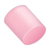 Fire pink marshmallow icon, realistic style vector