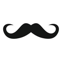 Handlebar mustache icon, simple style. vector