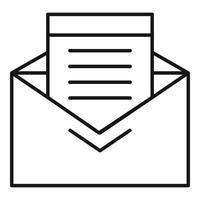 icono de correo fiscal, estilo de contorno vector