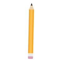 Yellow pencil icon, flat style vector