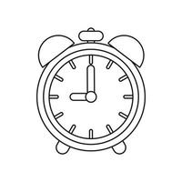 Alarm clock icon, outline style vector