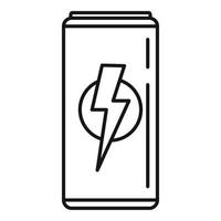 icono de bebida energética de jugo, estilo de esquema vector