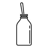 Cough syrup bottle icon, outline style vector