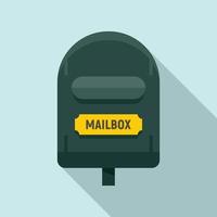 Postal mailbox icon, flat style vector