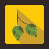 Branch of hops icon in flat style vector