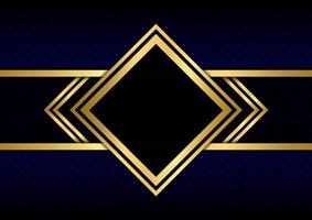 Abstract luxury geometric gold line symbol blue background vector