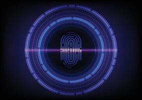 Fingerprint Scan Display Digital Background vector