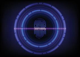 Fingerprint Scan Display Digital Background vector