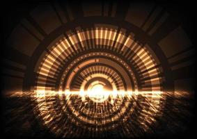 Abstract Tunnel Technology Dimension Yellow Background vector