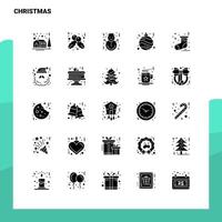 25 conjunto de iconos de navidad plantilla de ilustración de vector de icono de glifo sólido para ideas web y móviles para empresa comercial