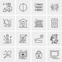 16 iconos de negocios universales vector ilustración de icono creativo para usar en proyectos relacionados con la web y dispositivos móviles