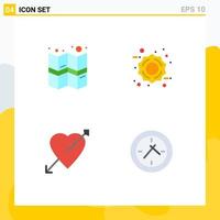 4 Universal Flat Icons Set for Web and Mobile Applications gps valentine discount arrow time Editable Vector Design Elements