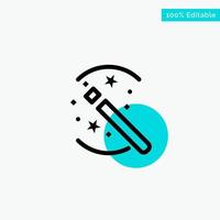 Tricks Solution Magic Stick turquoise highlight circle point Vector icon