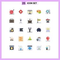 25 User Interface Flat Color Pack of modern Signs and Symbols of promotion gift box maps email sponsor Editable Vector Design Elements