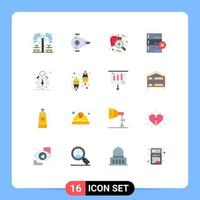 Universal Icon Symbols Group of 16 Modern Flat Colors of watch data spacecraft cancel testing Editable Pack of Creative Vector Design Elements