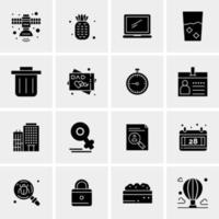 16 iconos de negocios universales vector ilustración de icono creativo para usar en proyectos relacionados con la web y dispositivos móviles