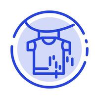 Clothes Drying Hanging Blue Dotted Line Line Icon vector