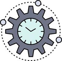 Efficiency management processing productivity project Flat Color Icon Vector