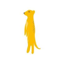 imagen vectorial de la suricata feliz de dibujos animados. icono de ilustración de vector de vida silvestre de animales africanos.