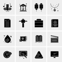 16 iconos de negocios universales vector ilustración de icono creativo para usar en proyectos relacionados con la web y dispositivos móviles