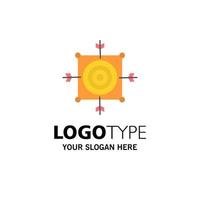 Focus Board Dart Arrow Target Business Logo Template Flat Color vector